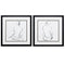 17" X 17" Silver Frame Poised Pose (Set Of 2)