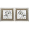 19" X 19" Brushed Silver Frame Natures Lace (Set Of 2)