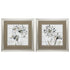 19" X 19" Brushed Silver Frame Natures Lace (Set Of 2)