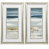 Set of Two 27" X 15" Ocean Print Silver Framed Art Wall Decor