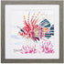 23" X 23" Woodtoned Frame Sea Creature Fish