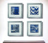 21" X 21" Silver Frame Indigo Batik Set Of 4