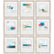 Set of Nine 14" X 16" Modern Abstract Champagne Gold Framed Art
