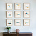 Set of Nine 14" X 16" Modern Abstract Champagne Gold Framed Art