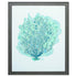 27" X 33" Distressed Wood Toned Frame Aqua Coral On White Ii