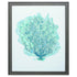 27" X 33" Distressed Wood Toned Frame Aqua Coral On White Ii