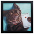 11" X 11" Black Frame Dog Selfie