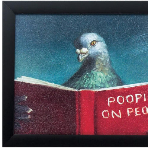 11" X 9" Black Frame Pooping On People