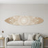 76" X 18" Tan and White Surfboard Floral Medallion Wood Hanging Dimensional Sculpture