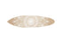 76" X 18" Tan and White Surfboard Floral Medallion Wood Hanging Dimensional Sculpture
