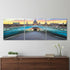 Set of Three Blue Gray And Yellow Acrylic Square Hanging Wall Decor