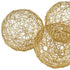 Set of Three Gold Wire 3" Decorative Orbs