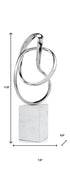 18" Silver and White Marble and Aluminum Sculpture