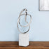 18" Silver and White Marble and Aluminum Sculpture