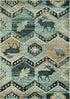 5' X 8' Blue And White Woodland Lodge Area Rug