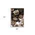 5' X 8' Black Tan And Ivory Floral Area Rug
