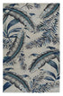 5' X 8' Blue and Gray Wool Botanical Leaves Hand Tufted Area Rug