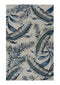 5' X 8' Blue and Gray Wool Botanical Leaves Hand Tufted Area Rug