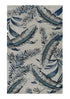 5' X 8' Blue and Gray Wool Botanical Leaves Hand Tufted Area Rug