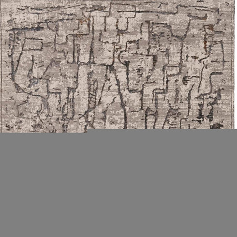 8' X 11' Gray And Black Abstract Distressed Area Rug