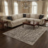 8' X 11' Gray And Black Abstract Distressed Area Rug