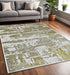5' X 8' Ivory And Gold Abstract Area Rug
