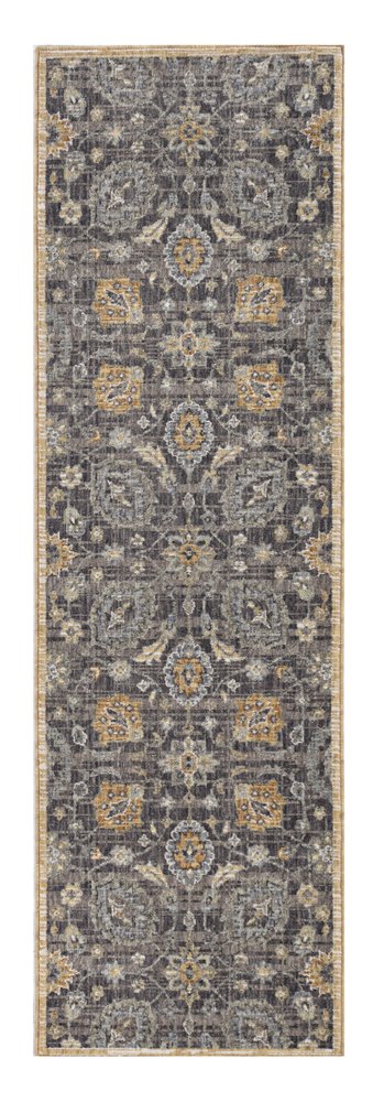 9' X 13' Taupe Orange And Gray Wool Floral Distressed Area Rug