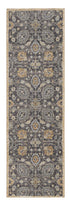 9' X 13' Taupe Orange And Gray Wool Floral Distressed Area Rug