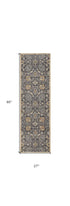 9' X 13' Taupe Orange And Gray Wool Floral Distressed Area Rug