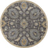 9' X 13' Taupe Orange And Gray Wool Floral Distressed Area Rug