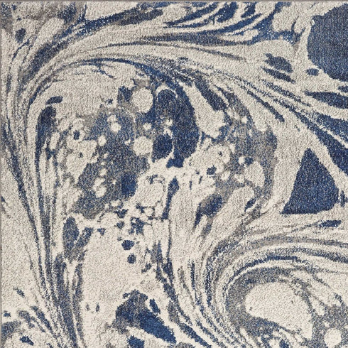 8' X 10' Blue Gray And Ivory Abstract Area Rug
