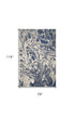 8' X 10' Blue Gray And Ivory Abstract Area Rug