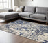8' X 10' Blue Gray And Ivory Abstract Area Rug