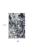 8' X 10' Blue And Ivory Abstract Shag Area Rug