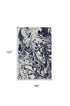 8' X 10' Blue And Ivory Abstract Shag Area Rug