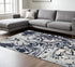 8' X 10' Blue And Ivory Abstract Shag Area Rug
