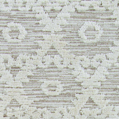 9' X 13' Beige and Ivory Geometric Area Rug