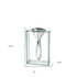 14" Clear Cylinder Aluminum And Crystal Glass Table Vase