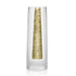 11" Clear And Gold Cylinder Lead Free Crystal Table Vase