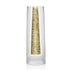 11" Clear And Gold Cylinder Lead Free Crystal Table Vase