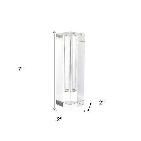 7" Clear Bud Lead Free Crystal Table Vase