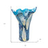 17" Blue And Green Cylinder Crystal Glass Table Vase