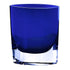 8" Cobalt And Clear Oval Lead Free Crystal Table Vase