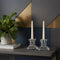 Set of Two Clear Crystal Tabletop Taper Candlesticks