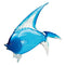 16" Blue Murano Glass Fish Figurine Tabletop Sculpture