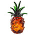 9" Amber And Green Mouth Blown Art Glass Pineapple Sculpture
