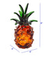 9" Amber And Green Mouth Blown Art Glass Pineapple Sculpture