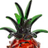 9" Amber And Green Mouth Blown Art Glass Pineapple Sculpture