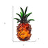 9" Amber And Green Mouth Blown Art Glass Pineapple Sculpture