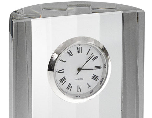 5" Silver Crystal Table Clock